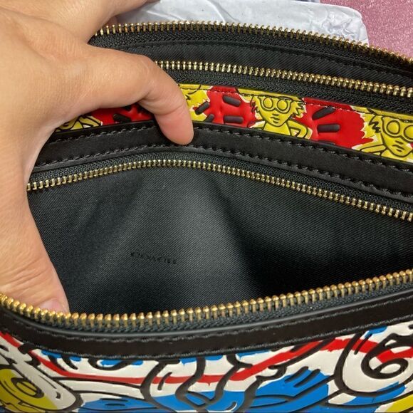 COACH X Disney Mickey X Keith Haring Academy Pouch Limited Edition great gift - Picture 8 of 13